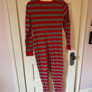 Christmas pajamas Striped Red and Gray One Piece